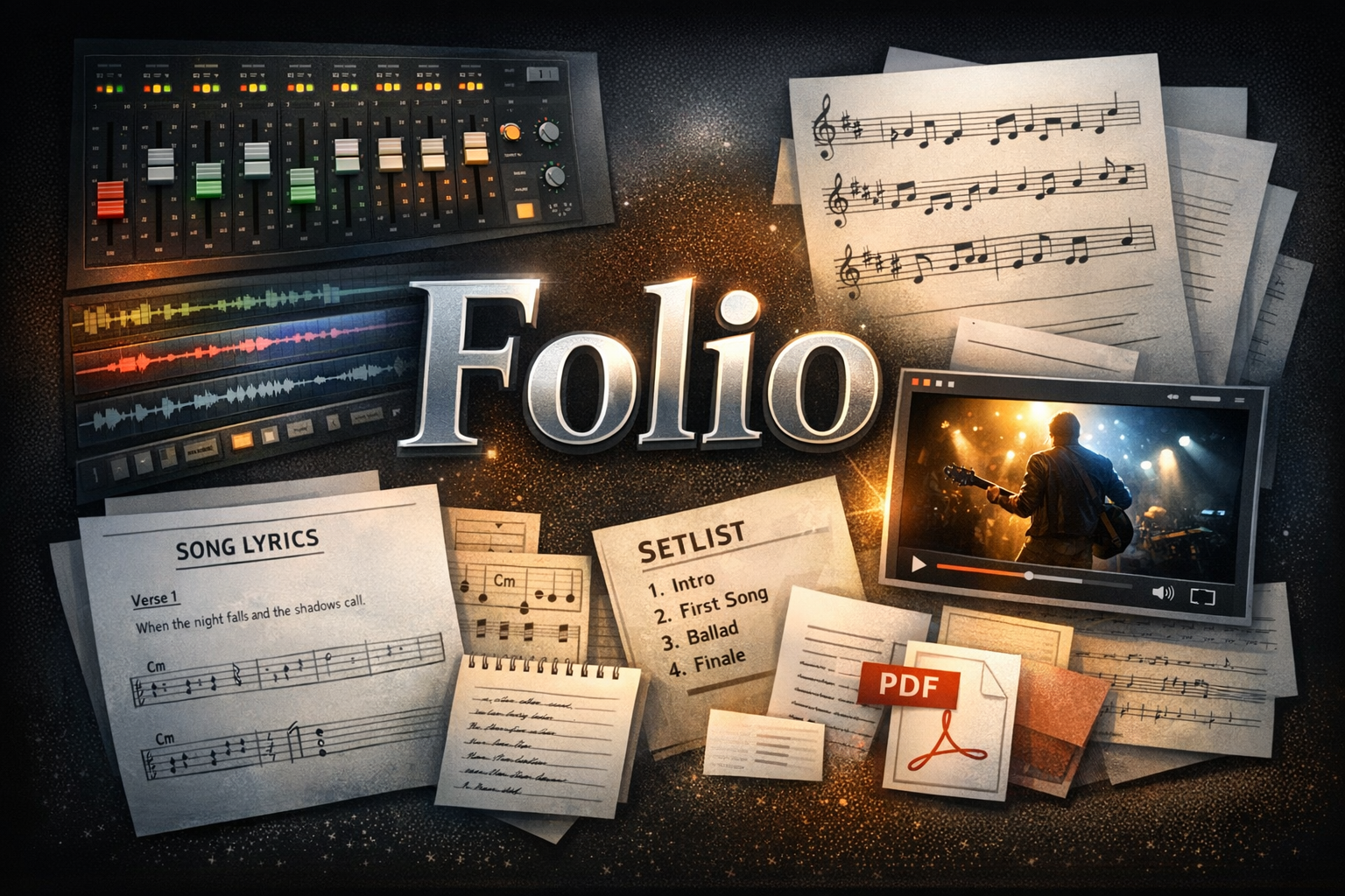 AudioBin Folios - Portfolios, Set Lists, Practice Pads
